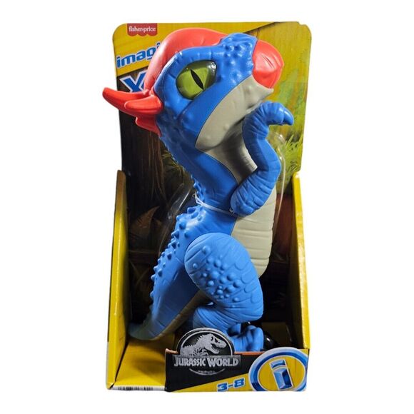 Imaginext XL Jurassic World Camp Cretaceous Blue Raptor Dinosaur Figure 9" New - Picture 1 of 5